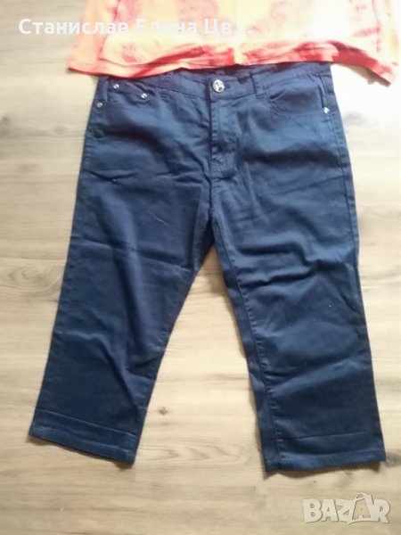 Дамски 7/8 тъмносин панталон, снимка 1
