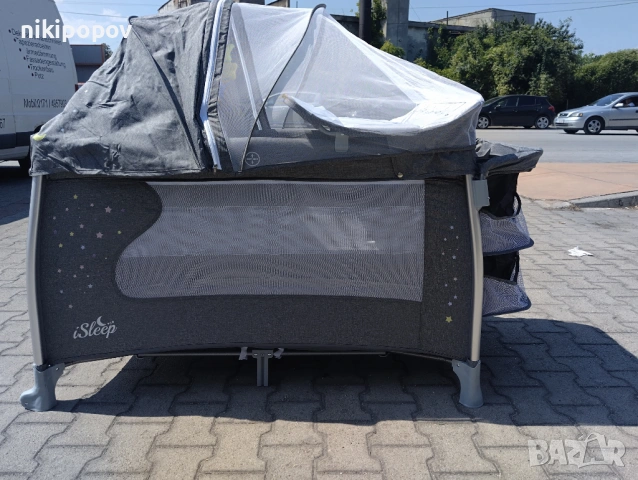 CANGAROO Детска кошара ISLEEP сив, снимка 8 - Детски люлки - 53565197