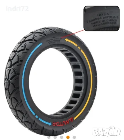 Еластична плътна гума 10х2.5 46мм за електрическа тротинетка, снимка 4 - Други спортове - 48652467