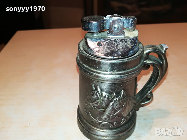 запалка халба с коне-внос англия 2404221104, снимка 2 - Антикварни и старинни предмети - 36549180