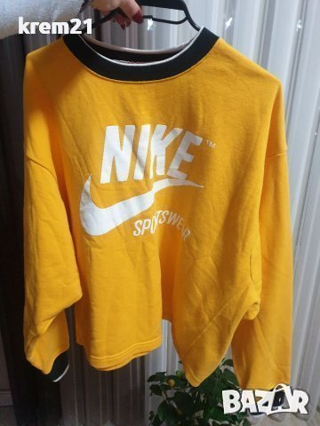 Nike Sportswear дамска жълта блуза овърсайз номер л м, снимка 4 - Блузи с дълъг ръкав и пуловери - 39571444