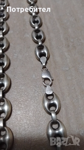 Масивен сребърен ланец, снимка 3 - Колиета, медальони, синджири - 51924832