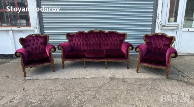 Холна гарнитура Рококо стил, снимка 10 - Дивани и мека мебел - 52551744