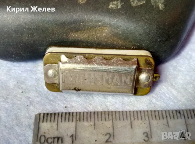 TALISMAN MADE in CZECHOSLOVAKIA Стара РЯДКА Миниатюрна УСТНА ХАРМОНИКА МЕДАЛЬОН СЕДЕФ и МЕСИНГ 48891, снимка 9 - Антикварни и старинни предмети - 48444766