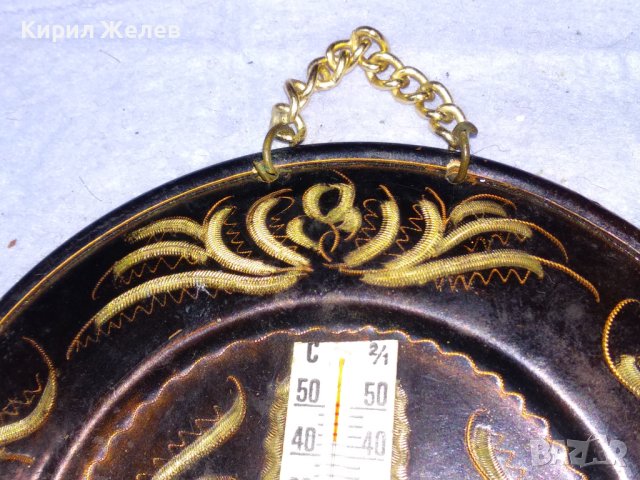 СтараРЪЧНО МАЙСТОРСКИ ФЛОРАЛНО ОРНАМЕНТИРАНА МЕДНА ДЕКОРАТИВНА КОЛЕКЦИОНЕРСКА ЧИНИЙКА За СТЕНА 41545, снимка 3 - Декорация за дома - 43739845