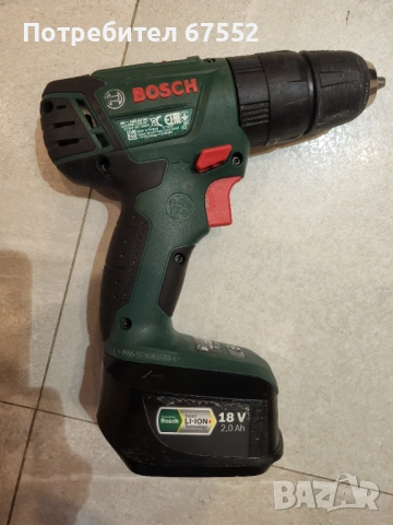 Зелен витноверт Bosch PSB 1800 LI-2 с батерия и куфар. Друго няма! цена: 50лв., снимка 2 - Винтоверти - 53185661