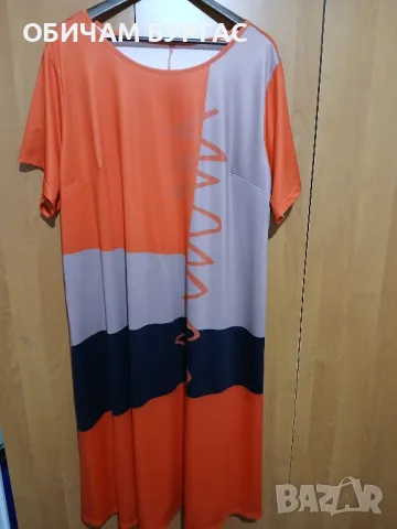 НОВА 4xl раз.58 ПРЕКРАСНА ЧЕРВЕНА ЛЯТНА РОКЛЯ ОТ ФИНО ТРИКО, снимка 3 - Рокли - 49589606