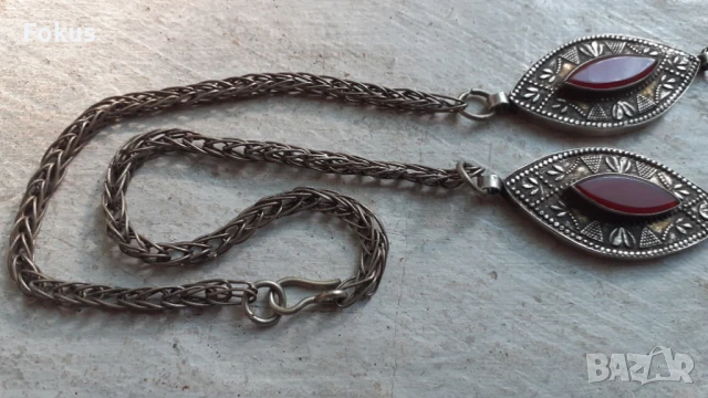 Уникален възрожденски сребърен накит гердан колие огърлица, снимка 6 - Антикварни и старинни предмети - 51358029