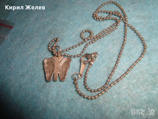 КРАСИВА ФИНА НЕЖНА ПЕПЕРУДКА ФИГУРАЛЕН АРТ МЕДАЛЬОН с ВЕРИЖКА ПОСРЕБРЕН ПЕНДАНТ 27156, снимка 3 - Колиета, медальони, синджири - 34983547