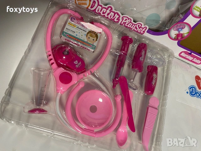 Докторски комплект с престилка - розов, снимка 5 - Други - 53478233