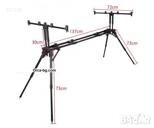 Стойка за шаранджийски риболов OSAKO EASY FOLD род под алуминий стабилна, снимка 2 - Такъми - 43289177