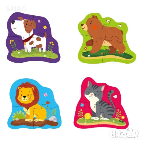 Бебешки пъзел с 4 животни (16 части) S_1220421