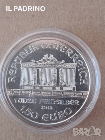 31.1 гр.  Сребърна Монета Филхармония 1 унциа 1 OZ