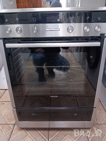 Иноксова свободно стояща печка с керамичен плот Сименс Siemens с две години гаранция!, снимка 7 - Печки, фурни - 53388803