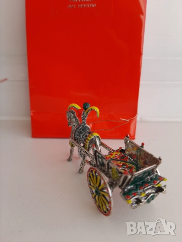 Сувенир от Палермо Сицилия сребърна сицилианска карета VASILE Palermo, снимка 17 - Арт сувенири - 52313702