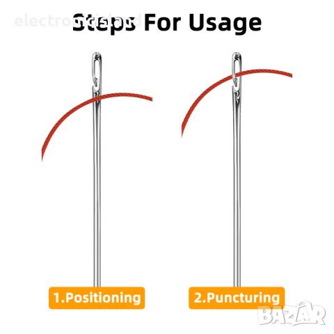 12 броя Слепи игли от неръждаема стомана за лесно вдяване на резбa от страната на иглата, снимка 5 - Други - 40306039