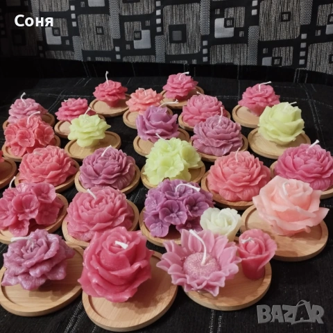 Восъчни ароматни свещи - цветя и рози , снимка 12 - Подаръци за жени - 53135924