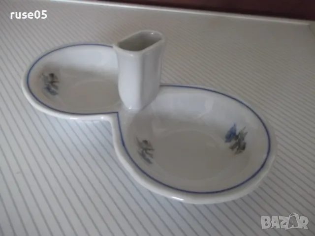 Солница порцеланова на сини цветя българска от соца, снимка 5 - Аксесоари за кухня - 47500398