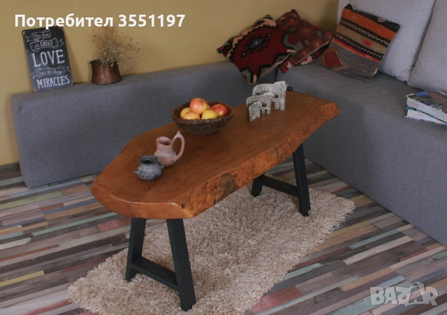 Холна маса от масивен плот с жив ръб, снимка 6 - Маси - 52188909