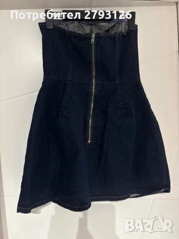 Дънкова рокля без презрамки , снимка 6 - Рокли - 52669674