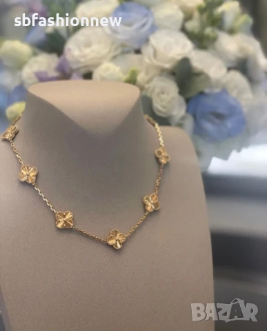 Van cleef gold комплект гердан и гривна
