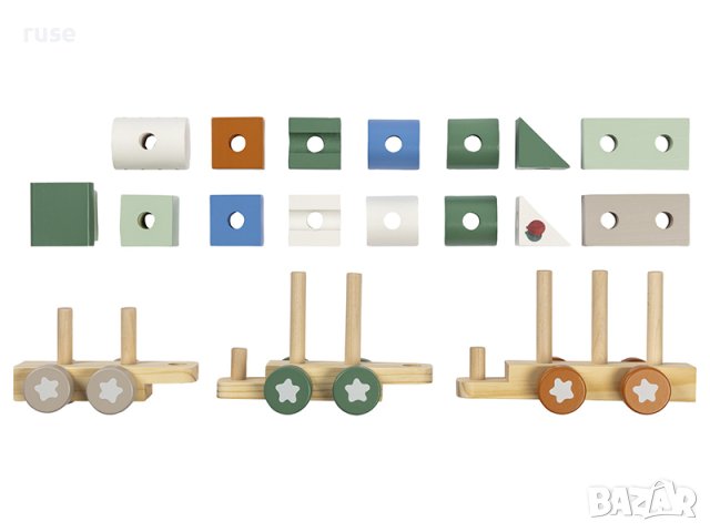 НОВИ Дървено влакче 40см с модули два модела, снимка 8 - Образователни игри - 43515577