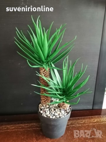 Изкуствена алое Вера в кашпа, снимка 2 - Изкуствени цветя - 38255657