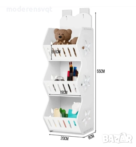 Стенен рафт за баня, 3 реда органайзер за баня, хол, кухня, снимка 7 - Етажерки - 51581818