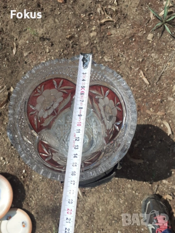 Голяма кристална ваза Бохемия, снимка 4 - Антикварни и старинни предмети - 53294723