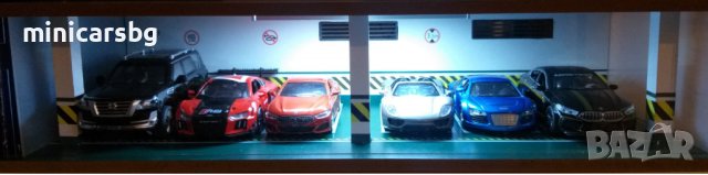 Умален паркинг модел със светлини (гараж-диорама)
