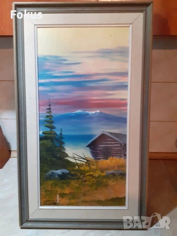 Авторска картина масло на платно с рамка - подпис