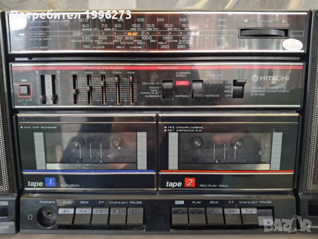 Продавам радио касетофон HITACHI TRK-W540E, снимка 4 - Радиокасетофони, транзистори - 53371385
