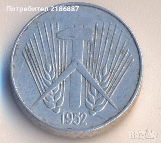 Германия 10 пфенига 1952 година, снимка 2 - Нумизматика и бонистика - 42988452