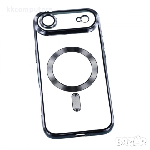 Силиконов кейс bSmart Chrome Magsafe с протектори за камерите, За iPhone 17 Air (6.9), Черен, снимка 2 - Резервни части за телефони - 51826012
