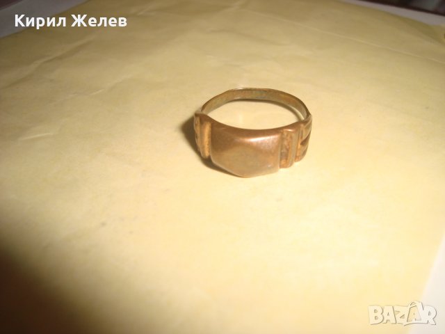 МЕДЕН ПОЗЛАТЕН СТАРИННА ЮВЕЛИРНА МАЙСТОРСКА ИЗРАБОТКА АРТ ДЕКО ПРЪСТЕН 21662, снимка 8 - Антикварни и старинни предмети - 32552521