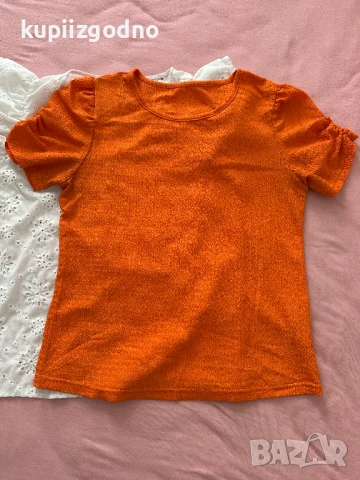 Сет дамски нови блузи с къс ръкав 4 броя риза, снимка 5 - Ризи - 51265256