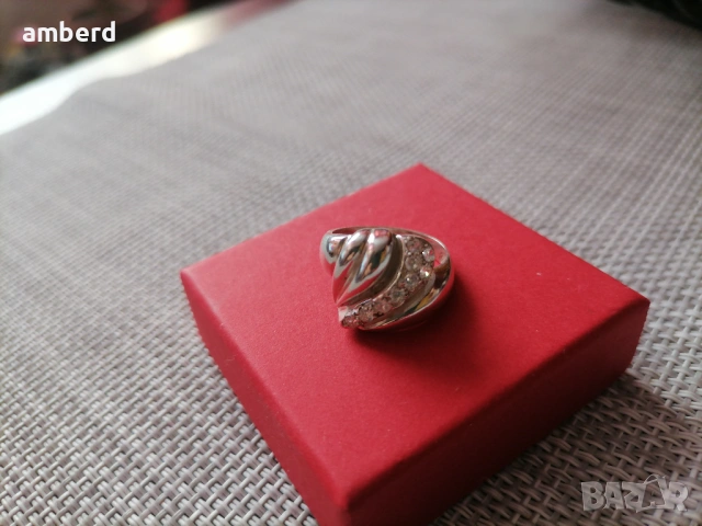 Елегантен сребърен пръстен модел R038, снимка 5 - Пръстени - 53411578