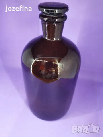 Реактивно шише, с шлиф, тъмно стъкло, снимка 4 - Други стоки за дома - 49777196