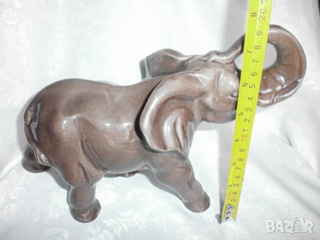 Стара Керамична  Фигура, Статуетка - Слон, снимка 7 - Декорация за дома - 38899277