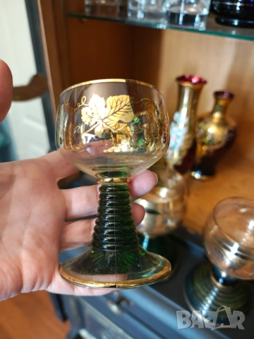 Страхотни кристални чаши с позлата , снимка 6 - Чаши - 51457467