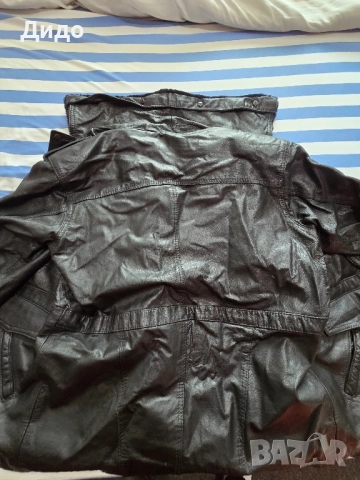 Кожена офицерска шуба черно, снимка 14 - Якета - 51906070