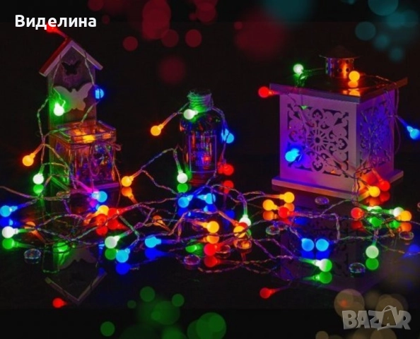 Соларно коледно LED осветление, 60 броя, 6 метра, снимка 6 - Декорация за дома - 51983899