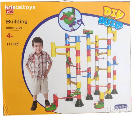 Детски конструктор игра Писта с топчета със 111 части, снимка 1 - Игри и пъзели - 26904377