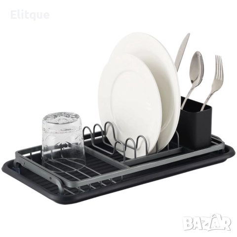 Сушилник за съдове Luigi Ferrero  42x23x12cm, черен, снимка 3 - Други стоки за дома - 52832332