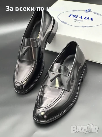 Prada Мъжки Черни Мокасини Прада Код E541, снимка 2 - Мокасини - 50803528