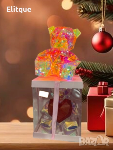 Светещо коледно мече с ефектен дизайн – празнична магия в кутия, снимка 6 - Подаръци за жени - 52832175