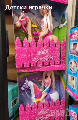 Кукла Барби Жокей, кон с грива за прически, детски комплект за игра