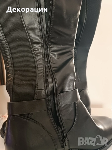 нови дамски високи черни ботуши , снимка 4 - Дамски ботуши - 52535089