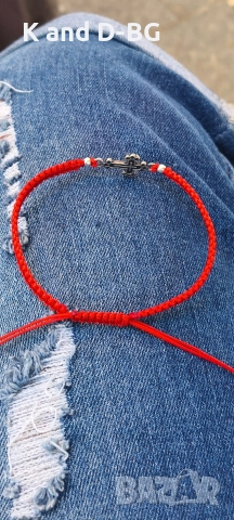 плетени гривни против уроки от червен конец и сребро 925, снимка 8 - Гривни - 52896002