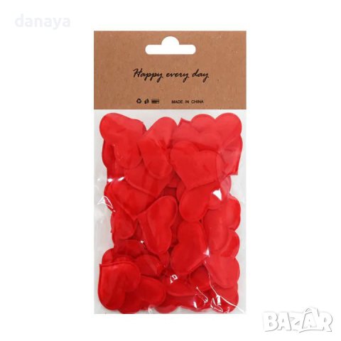 4317 Текстилни сърца за декорация украса за Свети Валентин, 50 бр, снимка 2 - Декорация за дома - 43462520